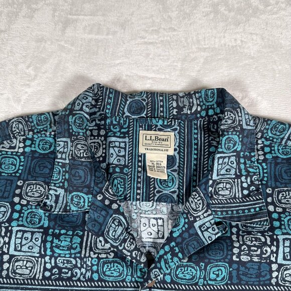 L.L. Bean Shirt Men Size XL Classic Fit Short Sleeve 100% Cotton Single Pocket - Picture 4 of 10
